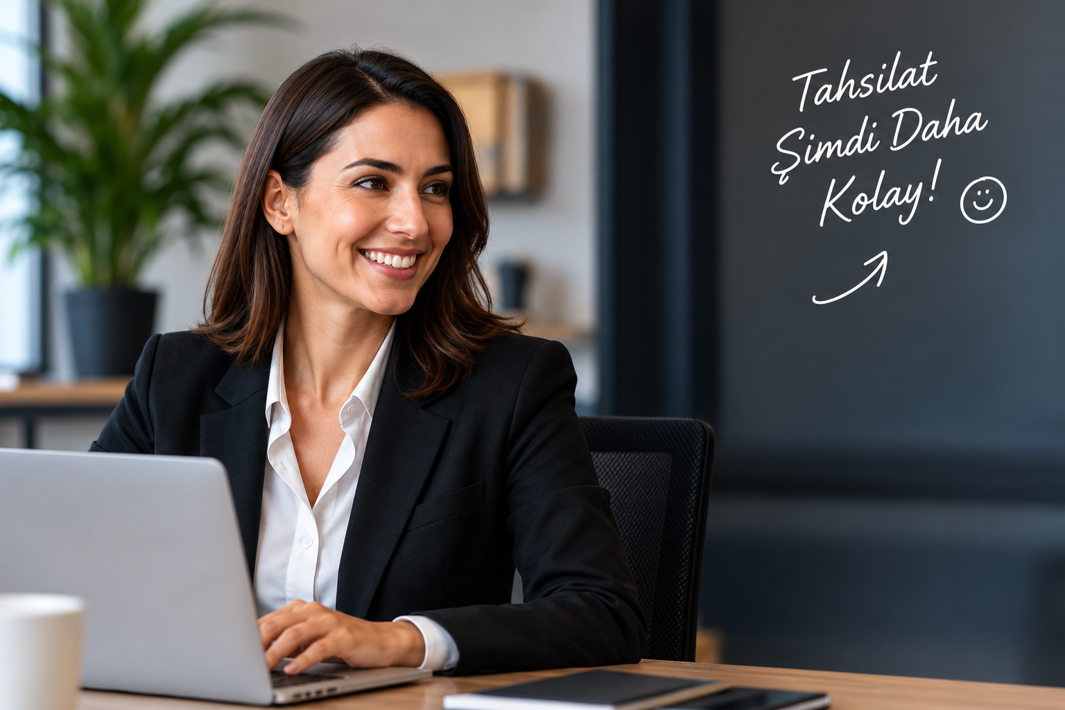 Kurumsal müşteri temsilcisi laptop üzerinden ödeme linki gönderiyor