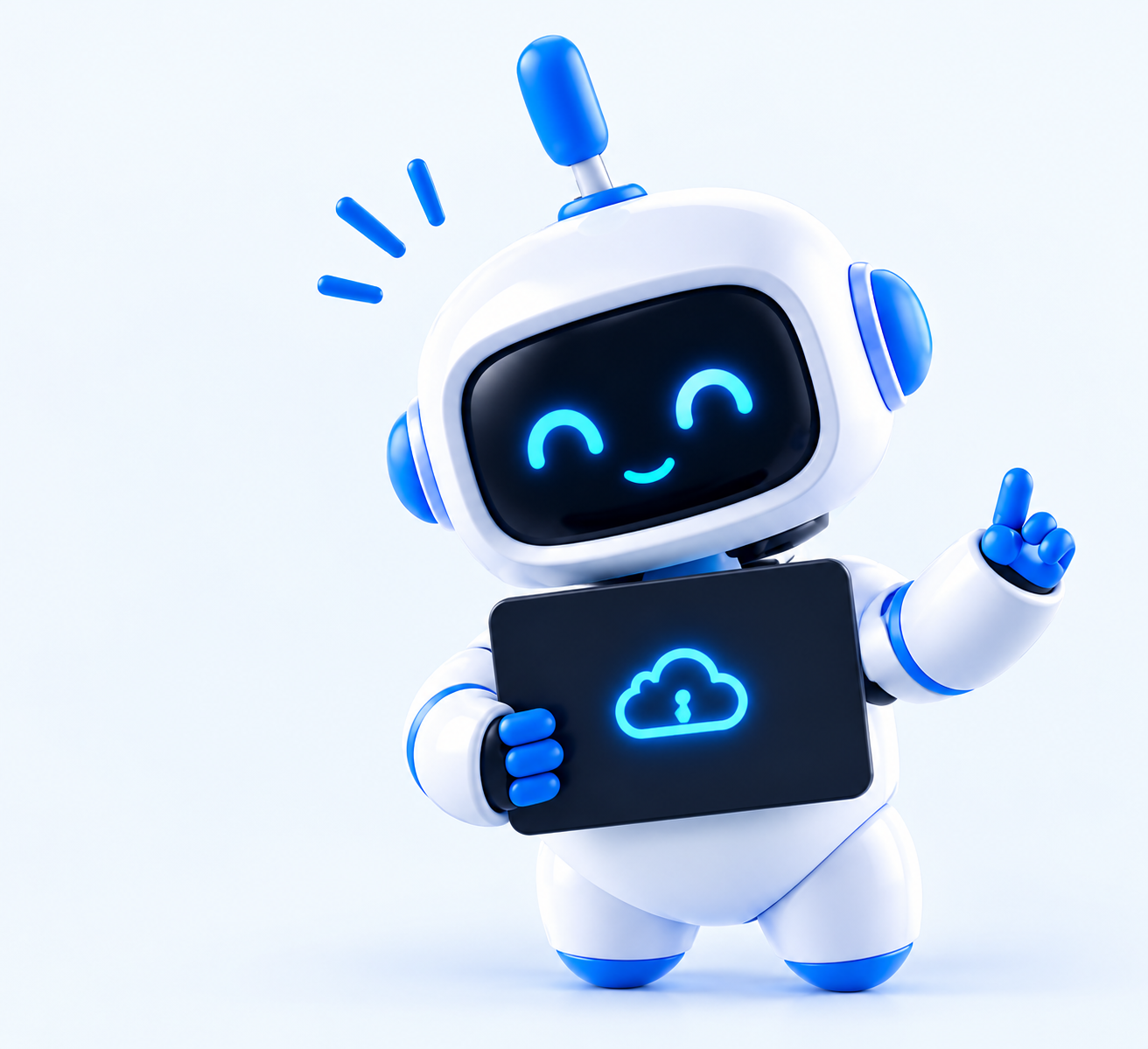Yapay zeka asistanı robot illüstrasyonu